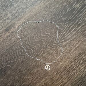 Silver Peace Pendant Necklace